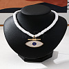 Alloy Enamel Evil Eye Pendant Polymer Clay Heishi Beaded Necklaces for Women FS-WG2D3C8-03-1