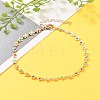 Brass Enamel Flower Link Chain Bracelets BJEW-JB05591-5