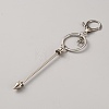 Zinc Alloy Bar Beadable Keychains Clasps KEYC-WH0030-86P-2