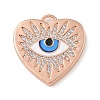 Rack Plating Brass Micro Pave Cubic Zirconia with Enamel Pendants KK-G515-58KCG-1