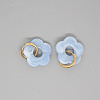 Vintage Cute Acrylic Resin Flower Earrings with Metal Hoops Jewelry ST6297741-1