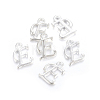 Silver Color Plated Alloy Letter Pendants PALLOY-J718-01S-E-2