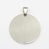 Tarnish Resistant DIY Materials 201 Stainless Steel Flat Round Hand Stamping Blank Tag Pendants X-STAS-O044-125-2