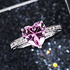 Brass Micro Pave Cubic Zirconia Finger Rings for Women FS-WGC99AF-01-2