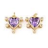 Brass Micro Pave Cubic Zirconia with Glass Pendants KK-L275-62G-01-1