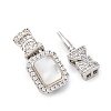 Brass Micro Pave Clear Cubic Zirconia Box Clasps KK-P291-27P-2