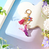 Alloy Resin Butterfly Keychains KEYC-TADJ0002-02G-Y-4