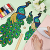 3Pcs 3 Styles Peacock PVC Sequin Iron on Cloth Patches PATC-FG0001-94-3