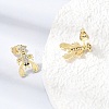 Brass Micro Pave Cubic Zirconia Stud Earrings KK-CBA5B62-06G-5