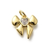 Brass Micro Pave Cubic Zirconia Charms KK-P295-43G-1