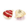 Rack Plating Alloy Enamel Pendants ENAM-T091-51M-G-2