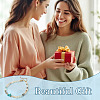 Ocean Dyed Synthetic Turquoise Starfish and Natural Flower Amazonite Round Beaded Anklets for Women AJEW-TA00060-8