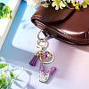 Alloy Resin Heart Keychains KEYC-TADJ0002-01G-V-5