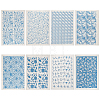 8 Sheets 8 Style Paper Ceramic Decals DIY-BC0005-71-1