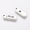 Tibetan Style Alloy Rectangle with Word Love Pendants LS-X-TIBEP-Q043-069-RS-2