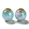 Rainbow Iridescent Plating Acrylic European Beads X-OACR-P019-03A-M-2