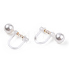 Resin Clip-on Earring Converter with ABS Plastic Imitation Pearl Beaded STAS-T064-02G-5
