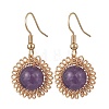 Natural Amethyst Flower Dangle Earrings EJEW-JE06720-02-2