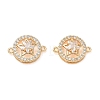 Brass Micro Pave Clear Cubic Zirconia Connector Charms CU-CBA3F77-09G-1
