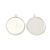 Flat Round Brass Pendant Cabochon Settings KK-K414-14G-S-1