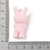 Flocking Resin Cute Bunny Pendants MACR-P043-J02-3