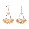 Glass Braided Beads Dangle Earrings EJEW-MZ00747-02-3