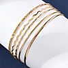 5Pcs 304 Stainless Steel Bangle Set for Women BJEW-S162-01B-G-3