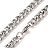 Non-Tarnish 304 Stainless Steel Cuban Link Chain Necklaces NJEW-K378-16B-P-1