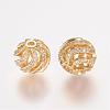 Brass Micro Pave Cubic Zirconia Beads ZIRC-K063-04G-1