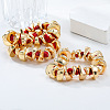 3Pcs Alloy & Resin & CCB Plastic Beaded Bracelets FS-WG422A1-01-4