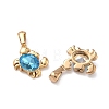 304 Stainless Steel & Glass Pendants STAS-L309-20A-G-2