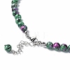 Gemstone & Natural Pearl & Glass Beaded Necklace with 304 Stainless Steel Clasp for Women NJEW-F302-05-4