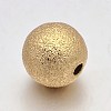 Brass Round Textured Beads KK-L051-01-1