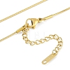 Ion Plating(IP) 304 Stainless Steel Round Snake Chain Textured Bar Pendant Necklaces for Women NJEW-K276-15G-3