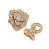 Brass Micro Pave Clear Cubic Zirconia Fold Over Clasps KK-C075-09G-2