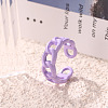 Spray Painted Alloy Oval Curb Chain Cuff Rings for Women WG64013-07-2