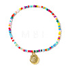 Sexy Fashion Shell Shape Charm Mixed Color Seed Beads Bead Anklets for Women PY1868-1-1