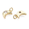 Brass Micro Pave Cubic Zirconia Charms KK-E068-VB230-A-2