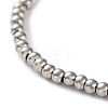 Non-Tarnish 316 Surgical Stainless Steel Round Beaded Stretch Bracelets BJEW-M305-01A-P-2