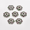 Antique Silver Plated Flower Alloy Enamel Bead Caps LS-ENAM-J556-02AS-1-2