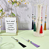 6Pcs 6 Colors Polyester & Platinum Zinc Alloy & Glass Pendant Decorations HJEW-DR0001-17-4