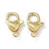 Heart Brass Lobster Claw Clasps KK-H256-03G-03-1