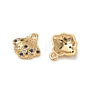 Brass Micro Pave Midnight Blue Cubic Zirconia Charms KK-P355-01A-G-2