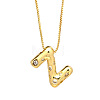 Brass Micro Pave Clear Cubic Zirconia Initial Pendant Necklaces FS-WGF17D9-02-1