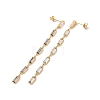 Cubic Zirconia Rectangle Dangle Stud Earrings EJEW-P206-03G-02-2