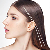 10Pcs Rhinestone Snap Hair Clips Tassel Hair Extension Chain OHAR-CA0001-06-5