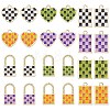 SUPERFINDINGS 24Pcs 12 Style Rack Plating Alloy Checkerboard Pendants FIND-FH0003-01-1