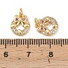 Christmas Brass Micro Pave Cubic Zirconia Charms KK-L255-18G-02-3