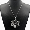 Fashion Flower Alloy Crystal Rhinestone Pendant Necklaces IO7140-4-1