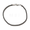 304 Stainless Steel Curb Chian Bracelets for Women Men BJEW-K240-12B-AS-4